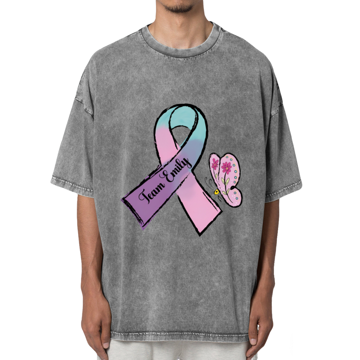 Thyroid Cancer Washed Graphic T-Shirt