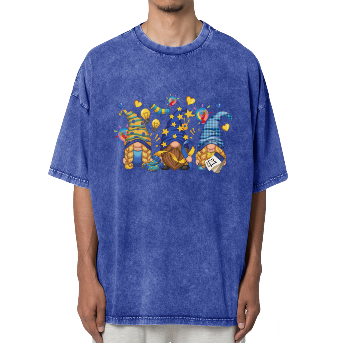 Down Syndrome Gnomes Washed Graphic T-Shirt