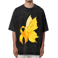 Butterfly Gold Ribbon washed graphic T-shirt product image