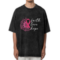 Faith Hope Love Breast Cancer washed graphic T-shirt product image