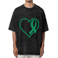 Liver Cancer Ribbon Heart washed graphic T-shirt product image