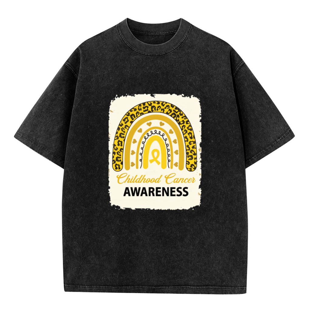 Childhood Cancer Awareness washed graphic T-shirt product image