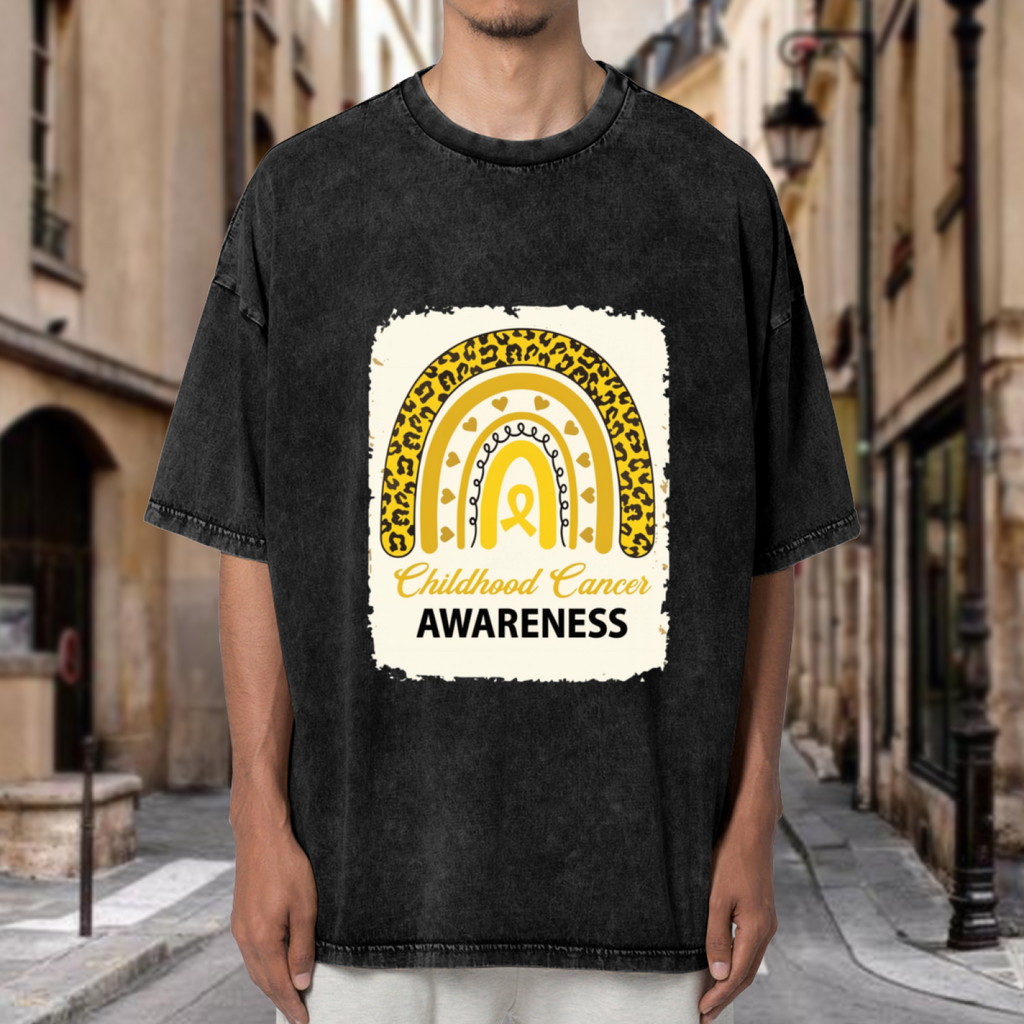 Childhood Cancer Awareness washed graphic T-shirt product image