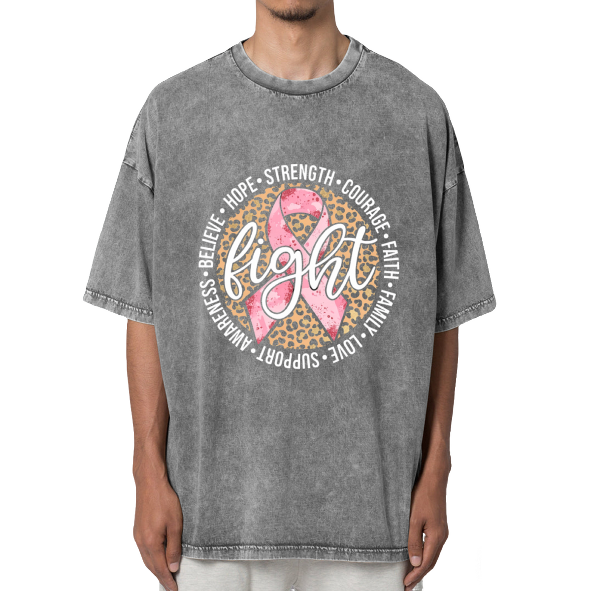 Breast Cancer Support Washed Graphic T-Shirt