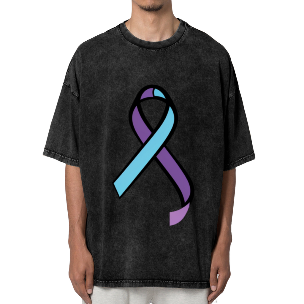 Purple And Teal Suicide washed graphic T-shirt product image