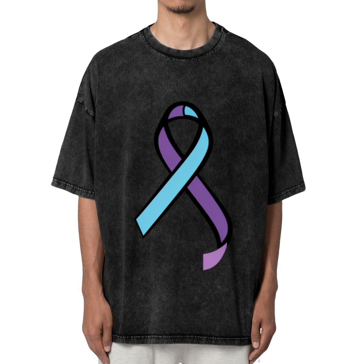 Purple And Teal Suicide washed graphic T-shirt product image