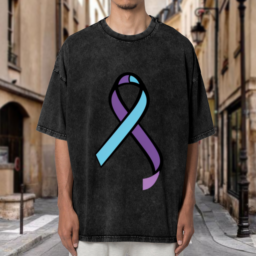 Purple And Teal Suicide washed graphic T-shirt product image