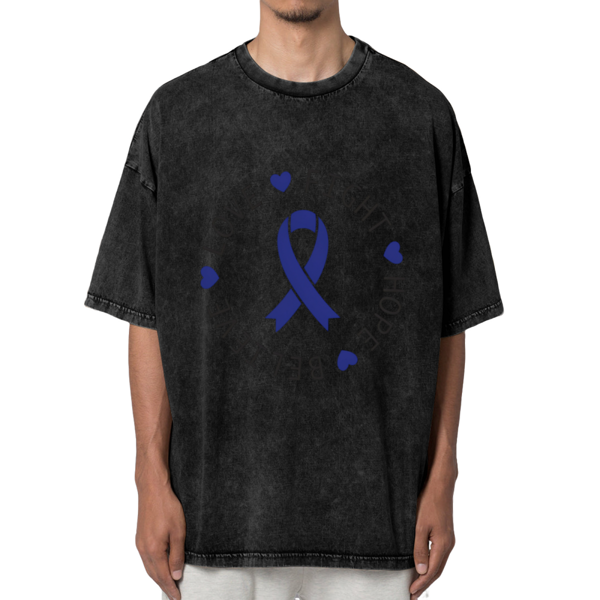 Love Fight Hope Believe Colon Cancer washed graphic T-shirt product image