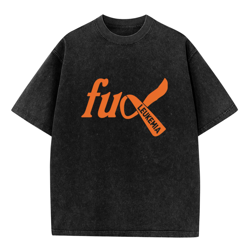 Fuck Leukemia Cancer washed graphic T-shirt product image