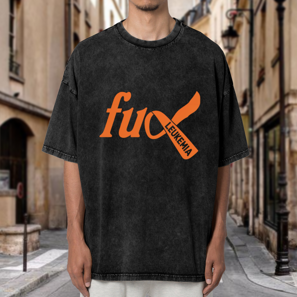 Fuck Leukemia Cancer washed graphic T-shirt product image