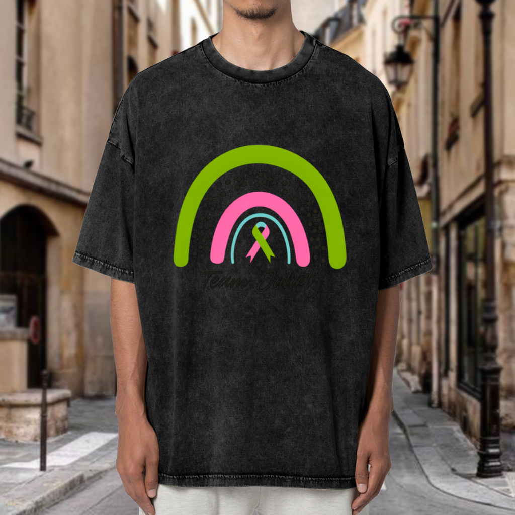 Custom Metastatic Breast Cancer washed graphic T-shirt product image