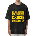 We Wear Gold For Childhood Cancer Awareness washed graphic T-shirt product image