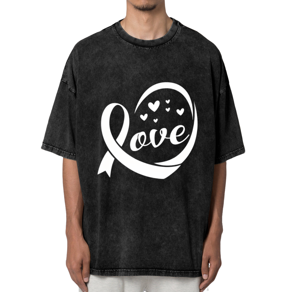 Melanoma Black Ribbon washed graphic T-shirt product image