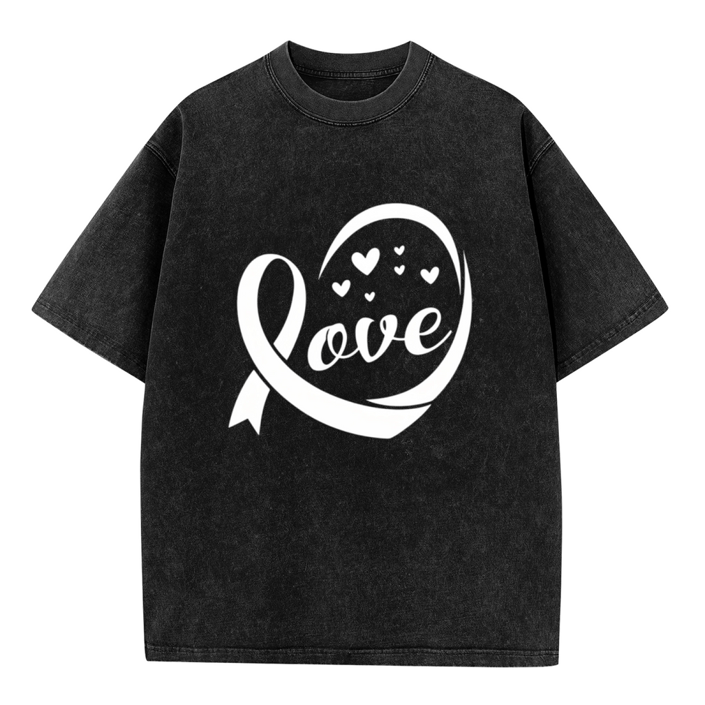 Melanoma Black Ribbon washed graphic T-shirt product image