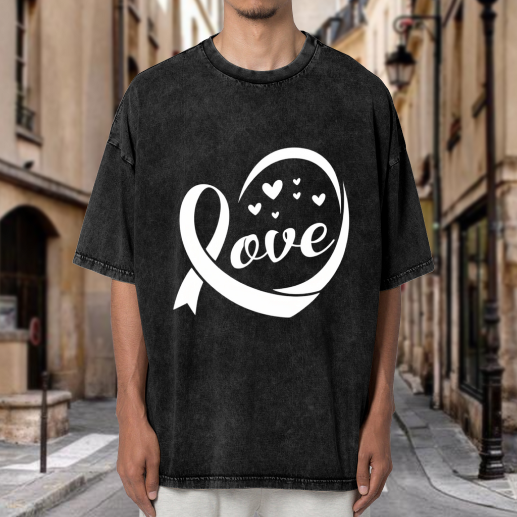 Melanoma Black Ribbon washed graphic T-shirt product image