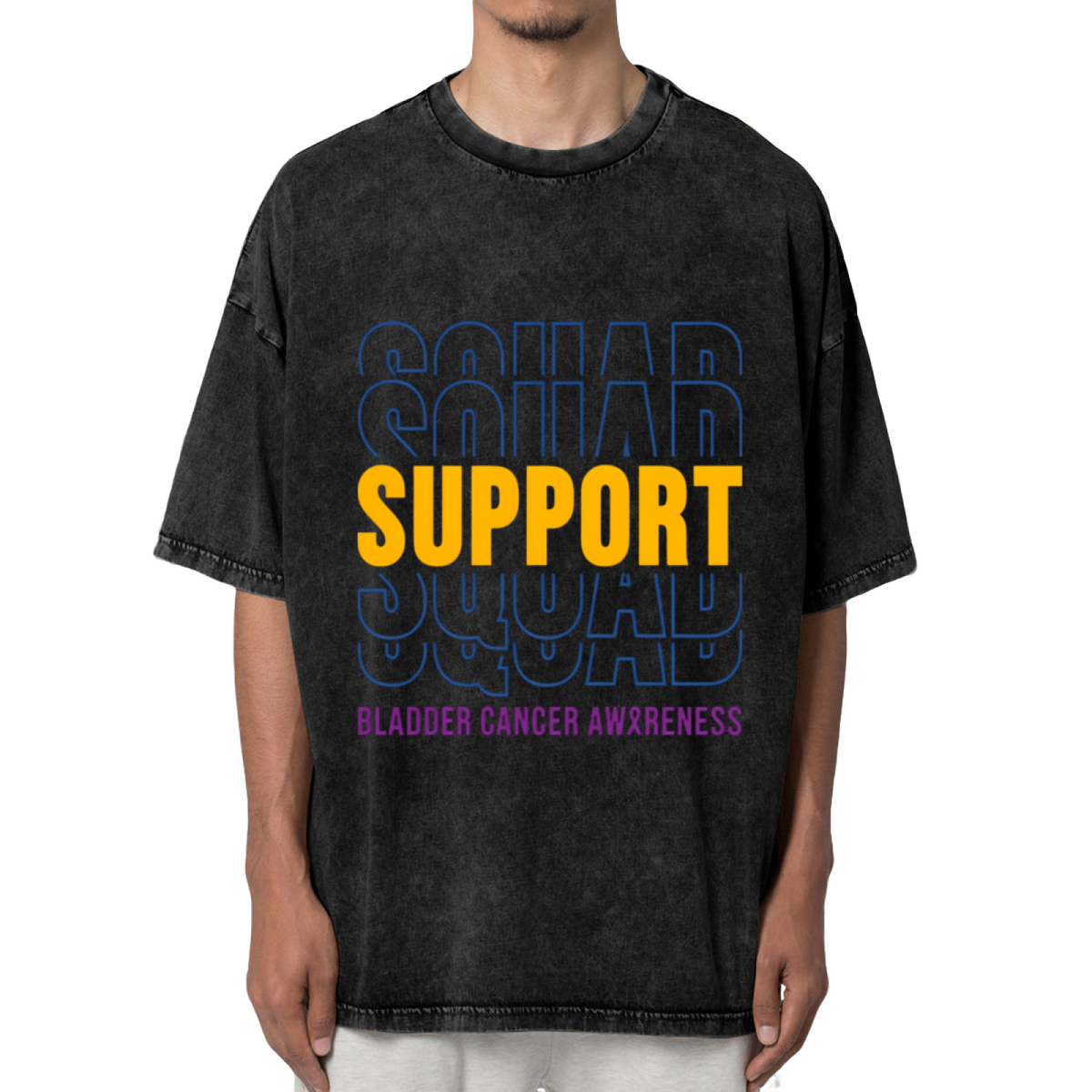 Cancer Support Squad washed graphic T-shirt product image