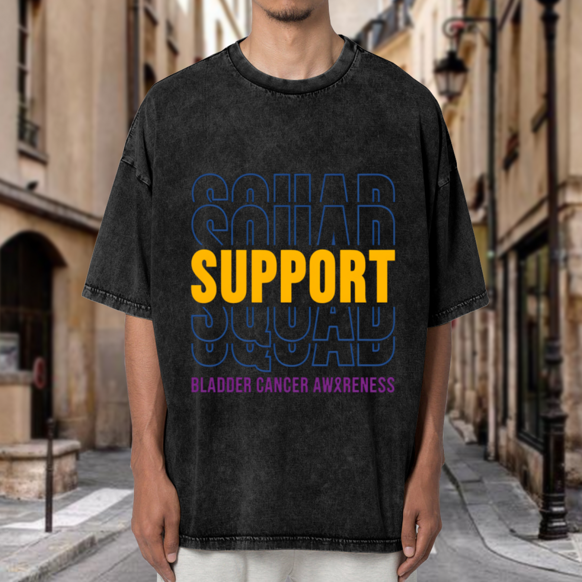 Cancer Support Squad washed graphic T-shirt product image