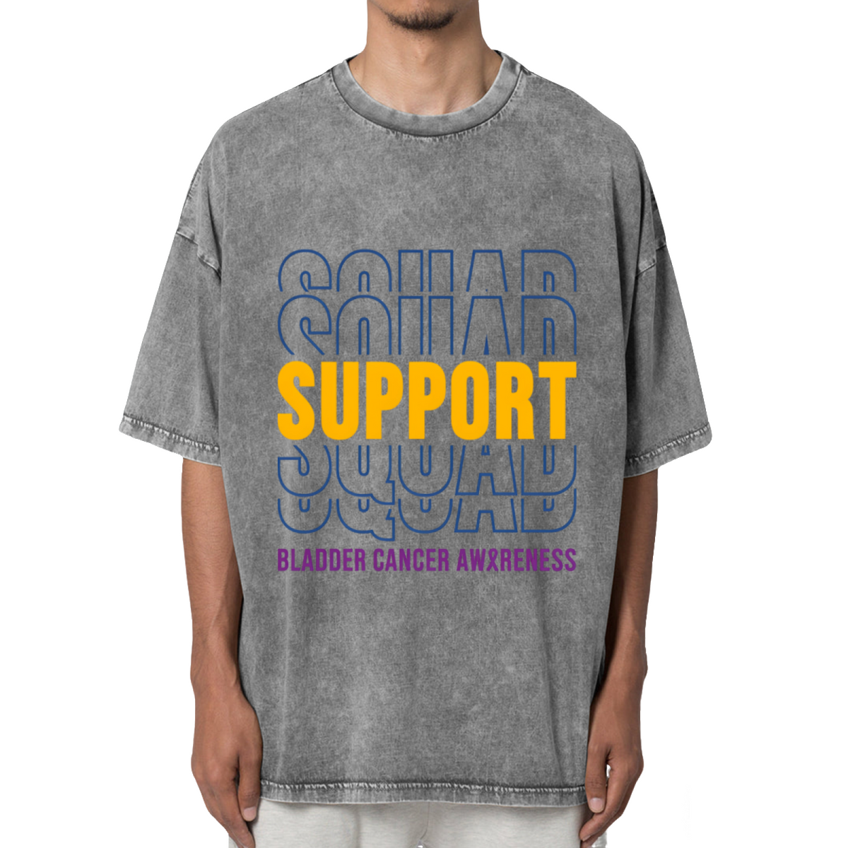 Cancer Support Squad Washed Graphic T-Shirt