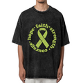Hope-Faith-Strength-Courage Lymphoma Cancer washed graphic T-shirt product image
