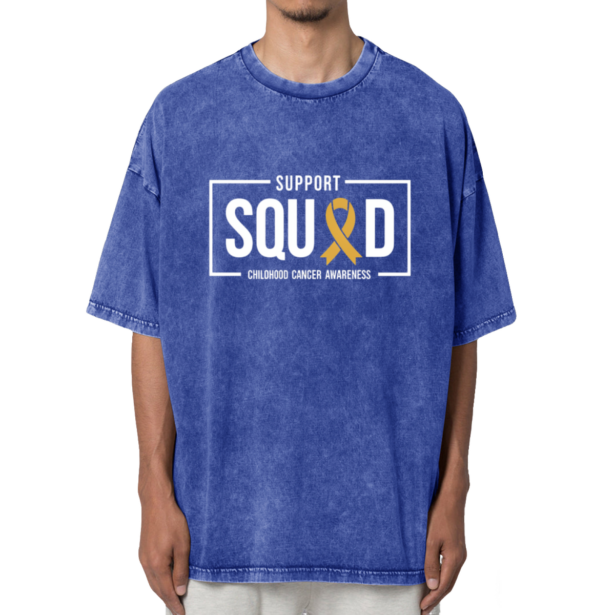 Support Squad Childhood Cancer Washed Graphic T-Shirt
