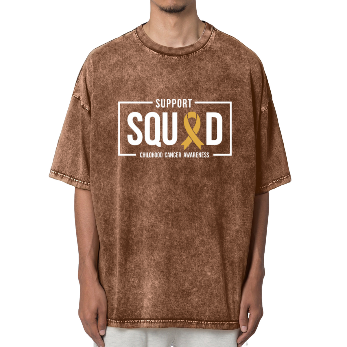 Support Squad Childhood Cancer Washed Graphic T-Shirt
