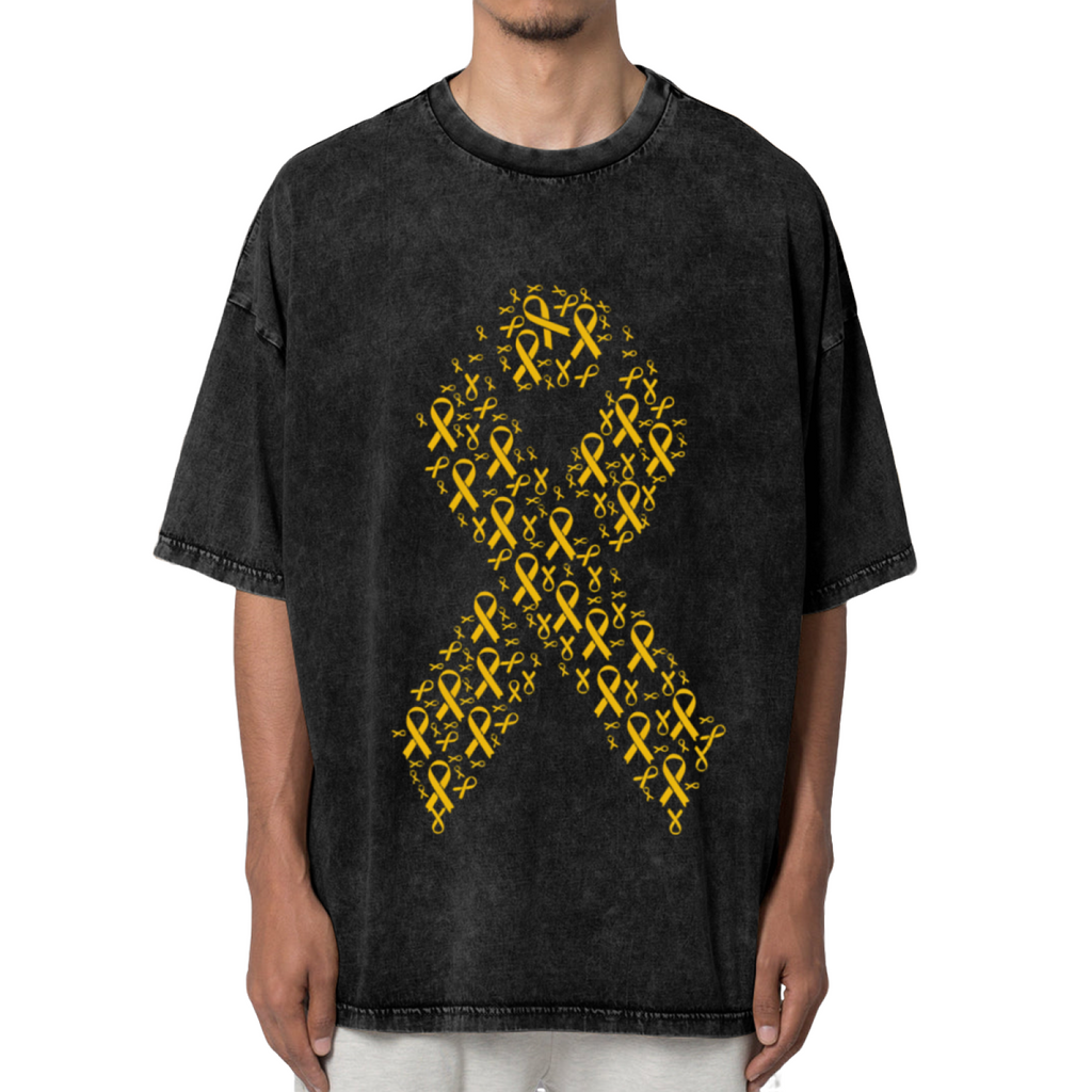 Gold Ribbon Graphic washed graphic T-shirt product image