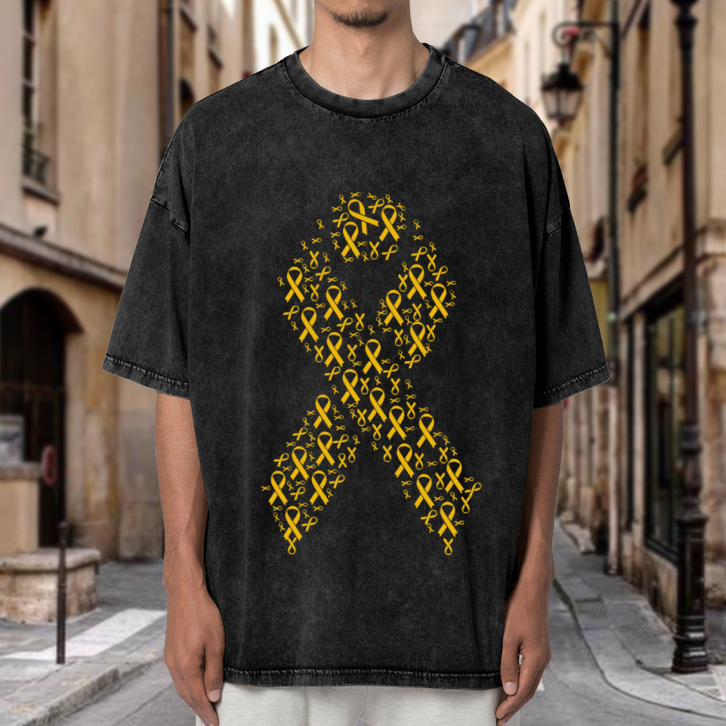 Gold Ribbon Graphic washed graphic T-shirt product image