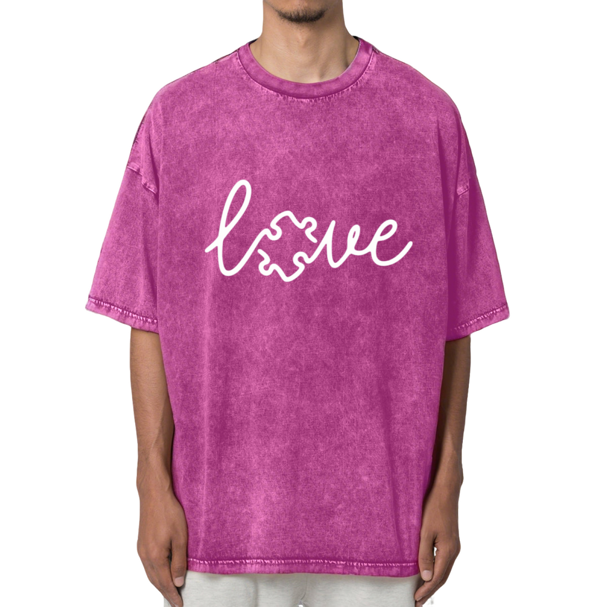 Autism Love Washed Graphic T-Shirt
