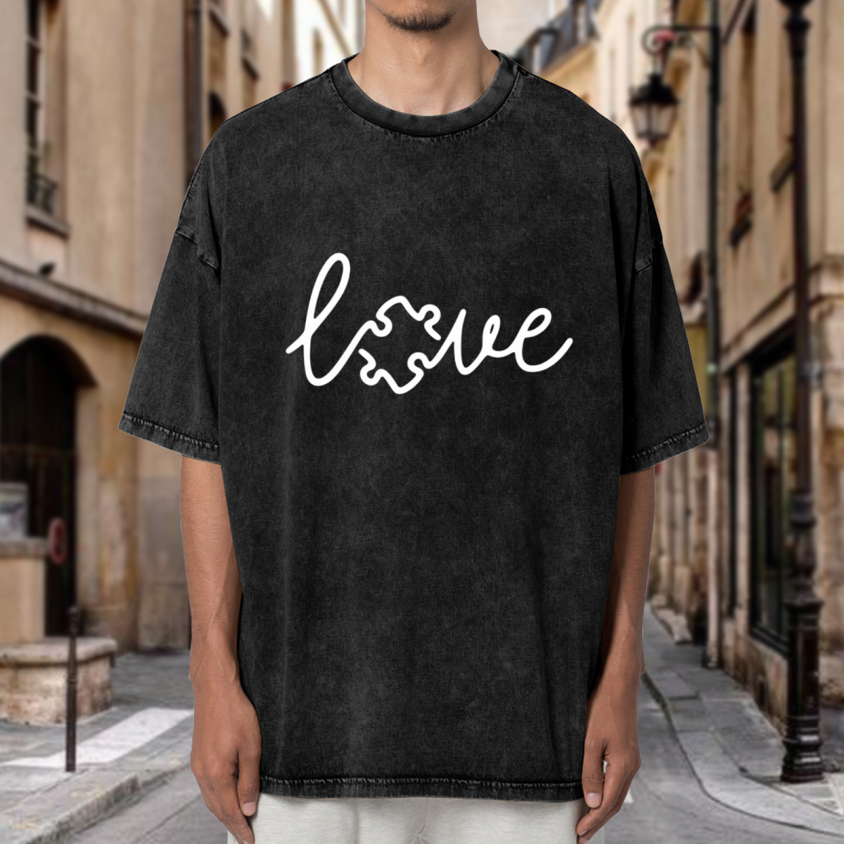 Autism Love washed graphic T-shirt product image