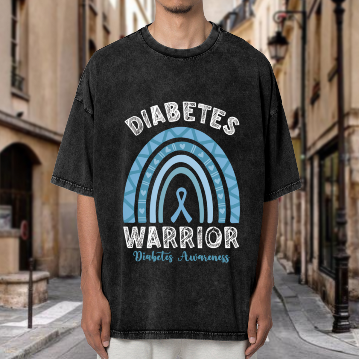 Diabetes Warrior washed graphic T-shirt product image