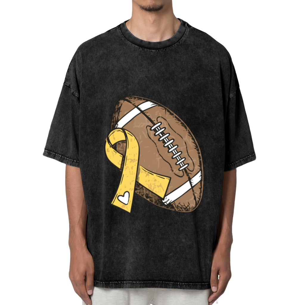 Childhood Cancer Football washed graphic T-shirt product image