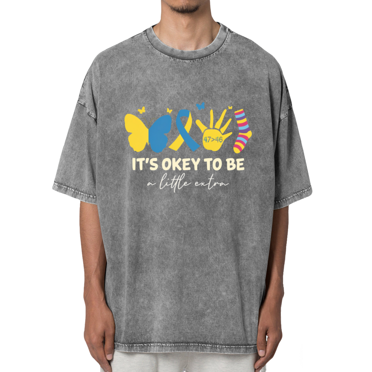 Down Syndrome Awareness Washed Graphic T-Shirt