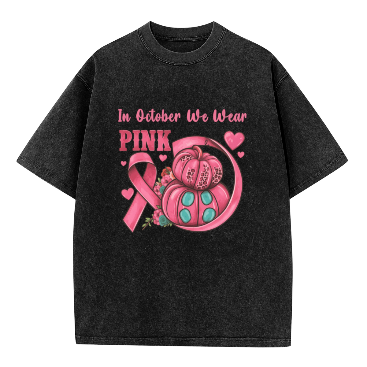 In October We Wear Pink washed graphic T-shirt product image