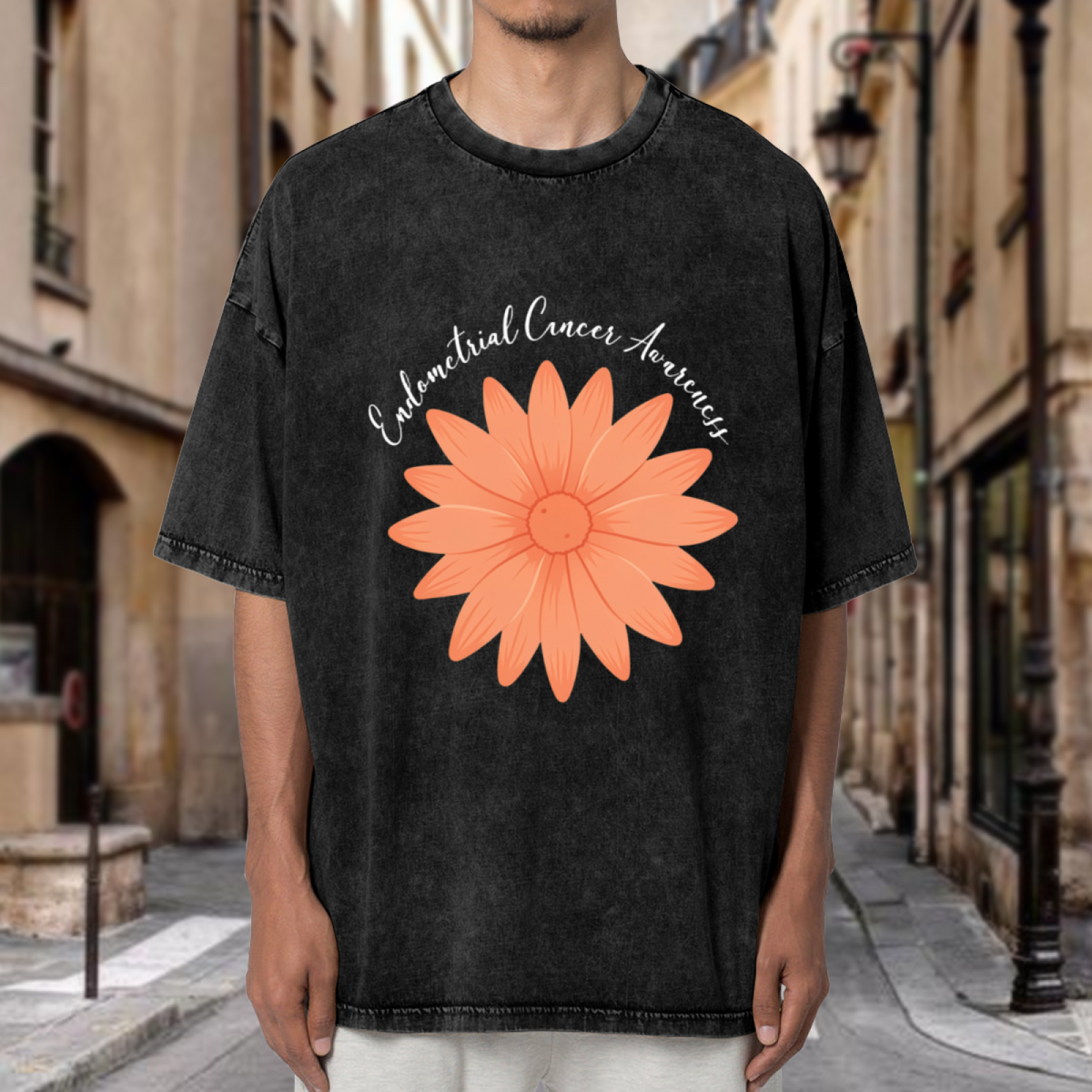 Endometrial Cancer Awareness washed graphic T-shirt product image