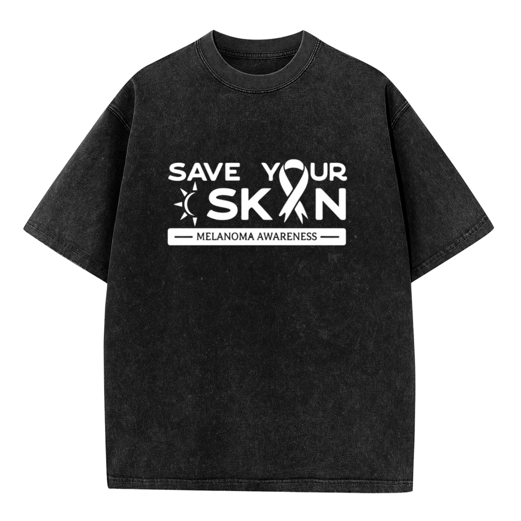 Melanoma Cancer Awareness washed graphic T-shirt product image
