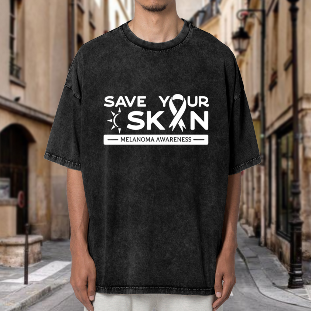 Melanoma Cancer Awareness washed graphic T-shirt product image
