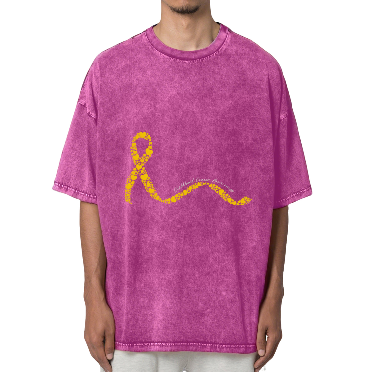 Childhood Cancer Awareness Washed Graphic T-Shirt