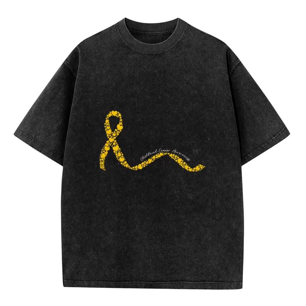 Childhood Cancer Awareness washed graphic T-shirt product image