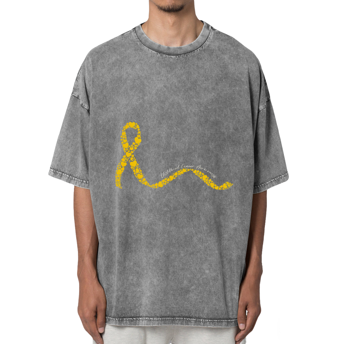 Childhood Cancer Awareness Washed Graphic T-Shirt
