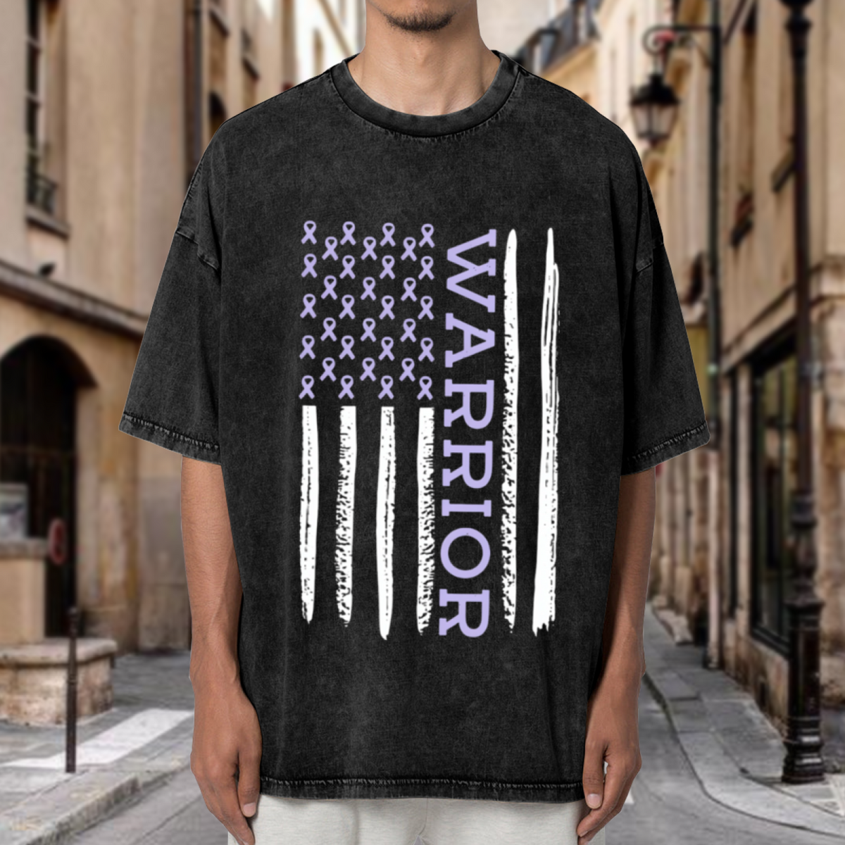 Esophageal Cancer Warrior washed graphic T-shirt product image