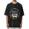Bladder Cancer Awareness With Purple Ribbon and Boxing Gloves washed graphic T-shirt product image