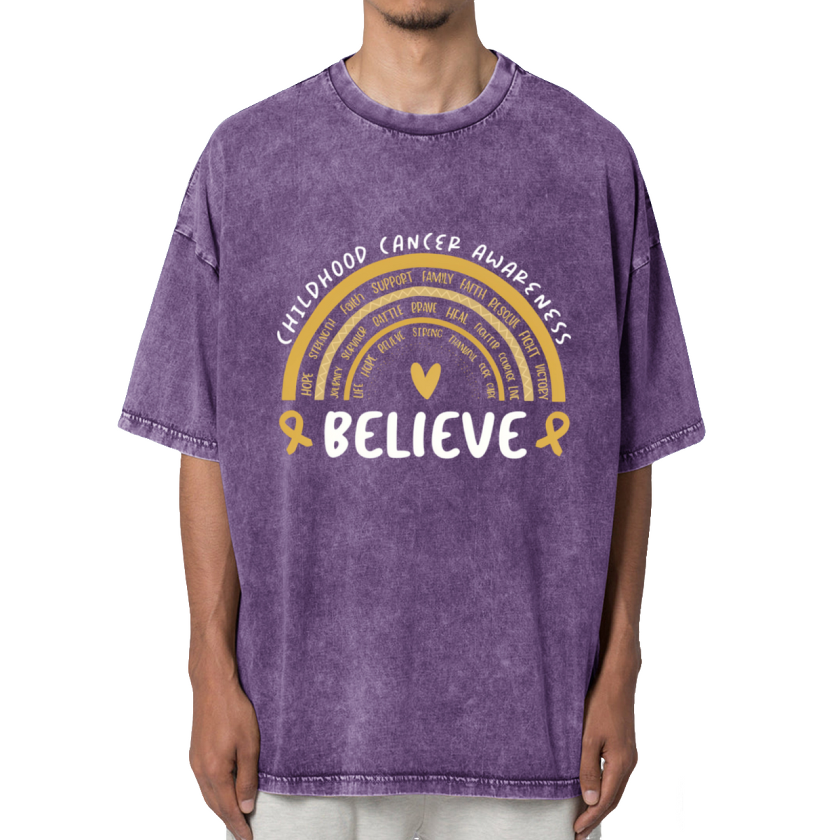 Childhood Cancer Awareness Childhood Washed Graphic T-Shirt