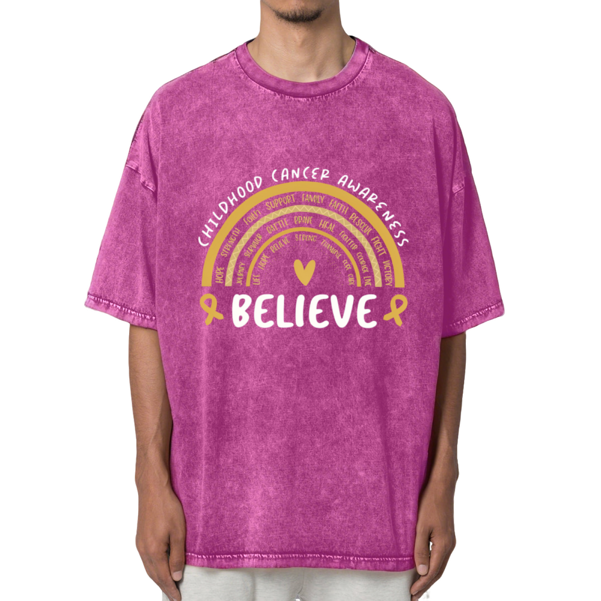 Childhood Cancer Awareness Childhood Washed Graphic T-Shirt