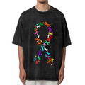 All Cancer Ribbon Colors washed graphic T-shirt product image