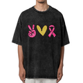 Peace Love Cure Breast Cancer washed graphic T-shirt product image