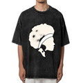Melanoma black ribbon awareness washed graphic T-shirt product image