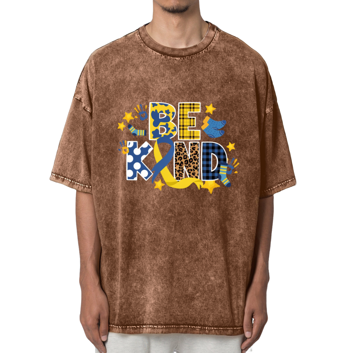Be Kind Down Syndrome Washed Graphic T-Shirt