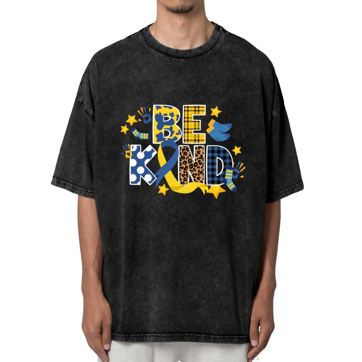 Be Kind Down Syndrome washed graphic T-shirt product image
