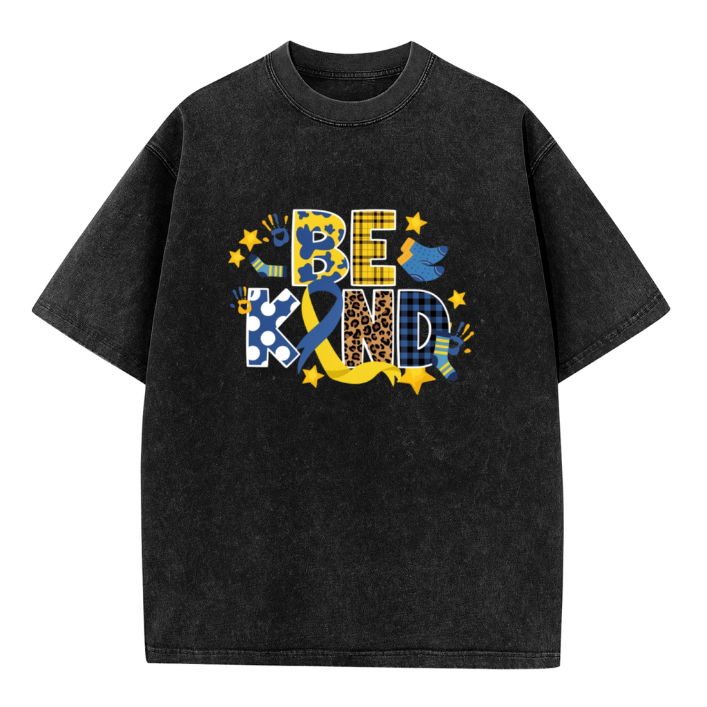 Be Kind Down Syndrome washed graphic T-shirt product image